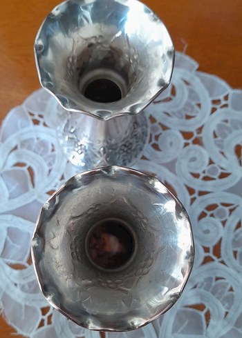  Beden beyaz Renk Çiçek Desenli bakır vazo