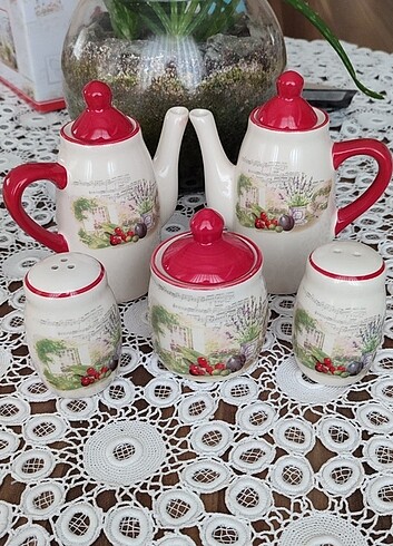 American Vintage Porselen yağdanlık takımı