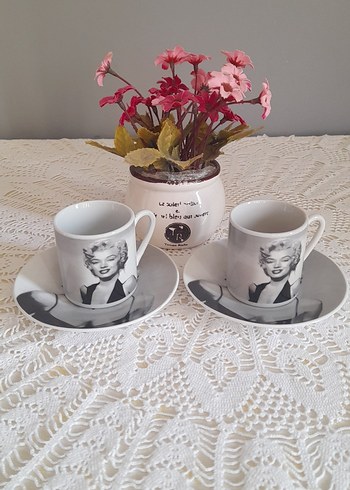 Vintage Marilyn monroe Türk kahvesi fincanı(2li) - Görsel 4