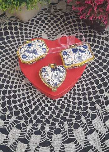 kalp kutuda porselen takı kutusu - Görsel 3