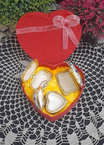 kalp kutuda porselen takı kutusu - Görsel 2