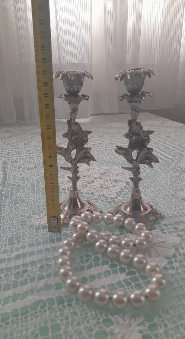 Vintage Yapraklı Şamdan Çifti - Görsel 3