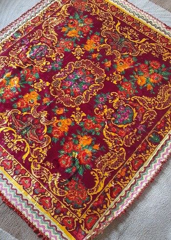 Bordo Nakışlı Geleneksel masa örtüsü - Görsel 5