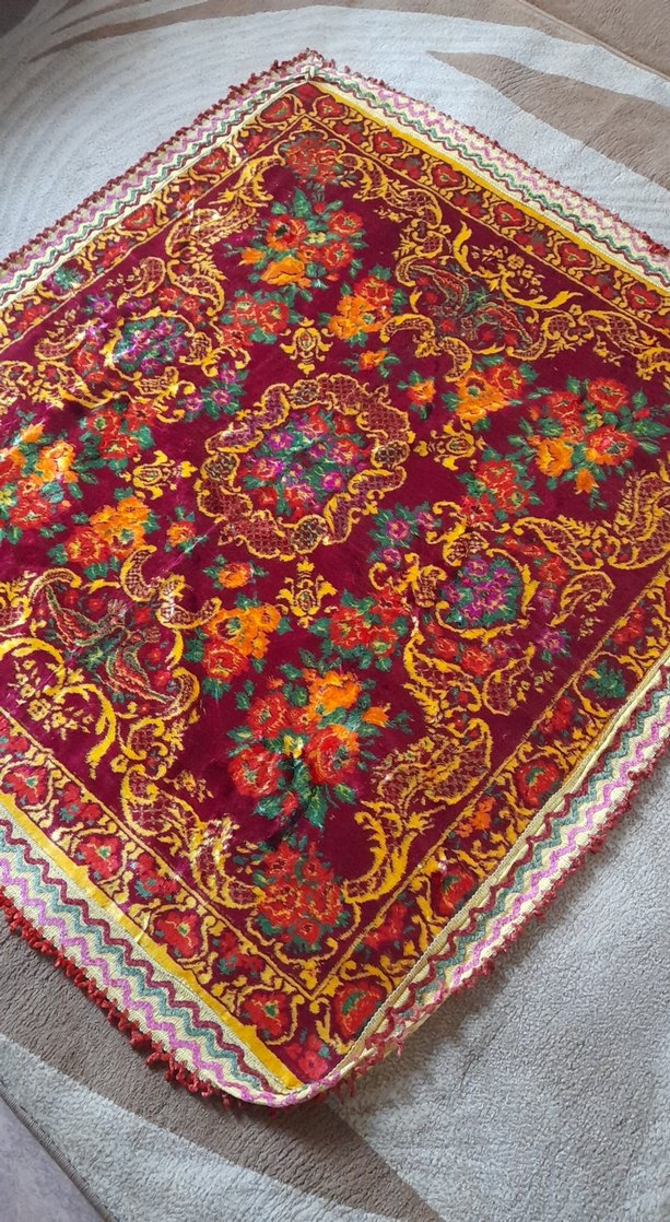 Bordo Nakışlı Geleneksel masa örtüsü - Görsel 5