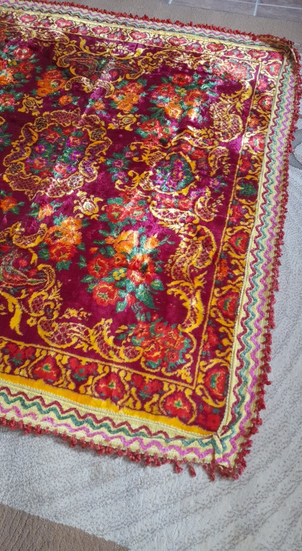 Bordo Nakışlı Geleneksel masa örtüsü - Görsel 2