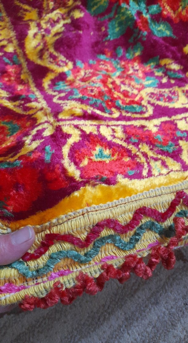 Bordo Nakışlı Geleneksel masa örtüsü - Görsel 3