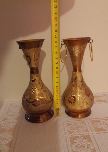 Bakır Dekoratif Vazo Seti(2li) - Görsel 3