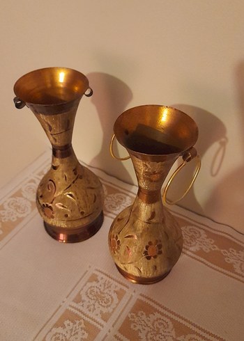 Bakır Dekoratif Vazo Seti(2li) - Görsel 2