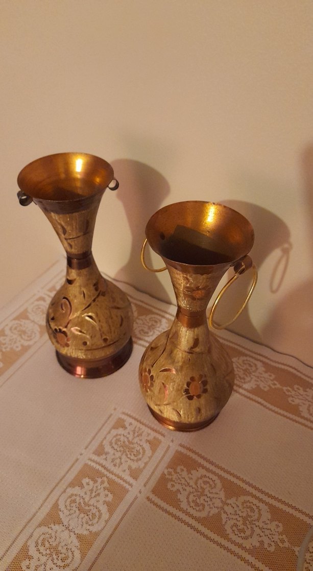Bakır Dekoratif Vazo Seti(2li) - Görsel 2