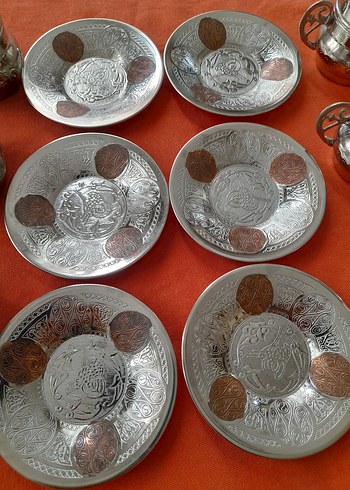  Beden kırmızı Renk fincan Seti(bakır)