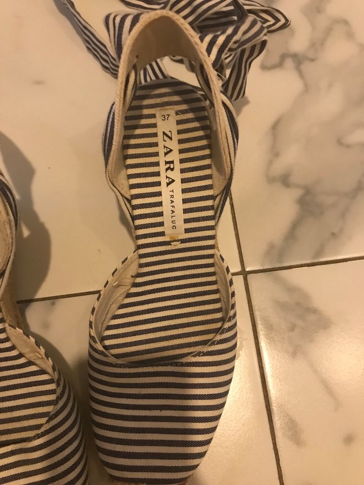 Bej Zebra Desenli Kadın Dolgu Topuk Espadril - Görsel 4