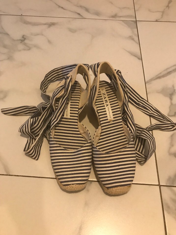 Bej Zebra Desenli Kadın Dolgu Topuk Espadril - Görsel 3