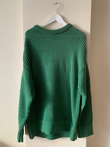 Yeşil oversize kazak