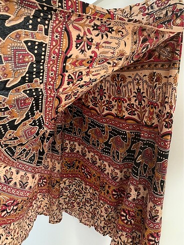 universal Beden çeşitli Renk Etnik desen, doğal kumaş belden bağlamalı uzun etek