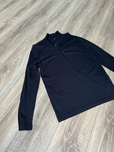 D?s damat M beden slim fit kalıp erkek siyah polo yaka uzun koll