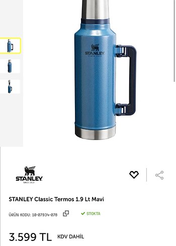 Stanley Mavi Çelik Termos 1L - Görsel 2