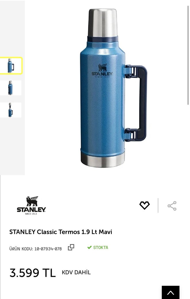Stanley Mavi Çelik Termos 1L - Görsel 2