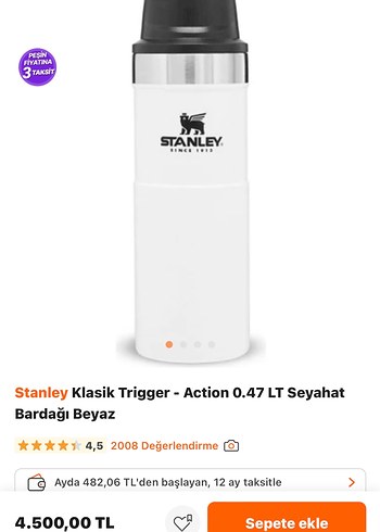 Stanley Klasik Beyaz Seyahat Termos 0.47 LT - Görsel 2