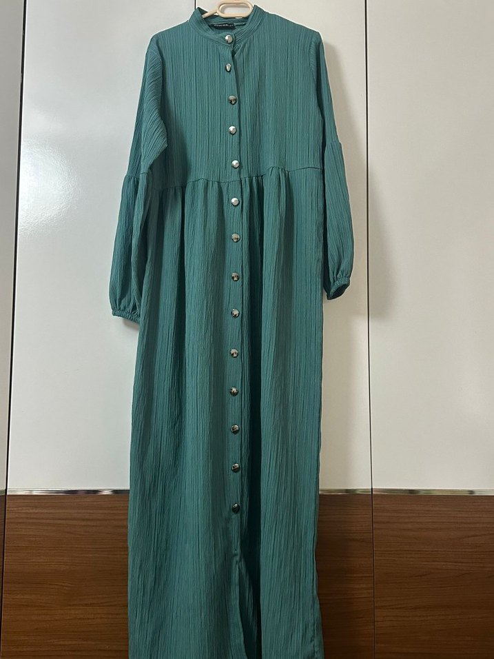 Kadın Kot Uzun Elbise Kemerli - Görsel 5