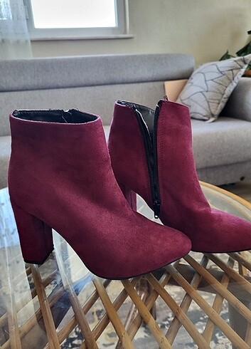 37 Beden bordo Renk Topuklu bot