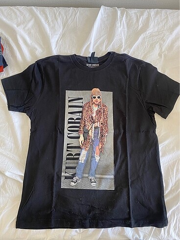 H&M Kurt Cobain siyah t-shirt