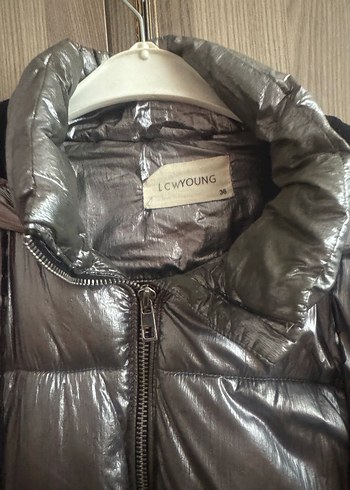 Gri Kadın Kışlık fermuarlı  mont - Görsel 3