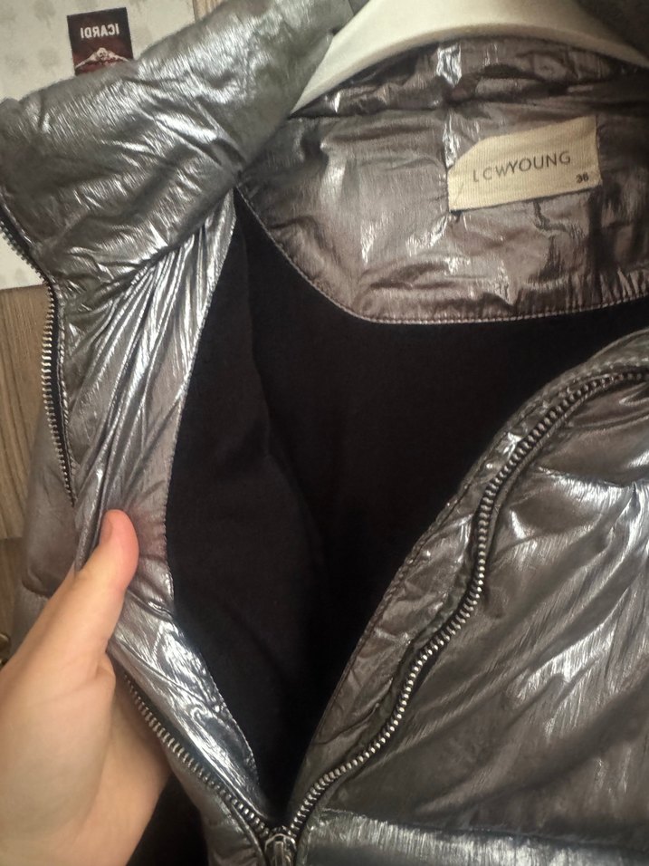 Gri Kadın Kışlık fermuarlı  mont - Görsel 2