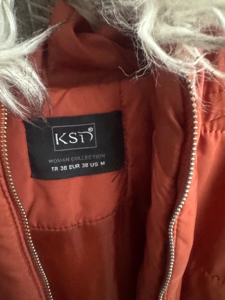 Kiremit rengi Kürk Detaylı Kadın Kışlık Mont - Görsel 2