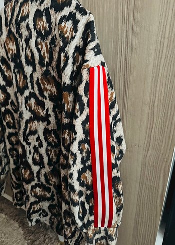 Leopar Desenli Kahverengi Kadın Uzun Kaban - Görsel 5