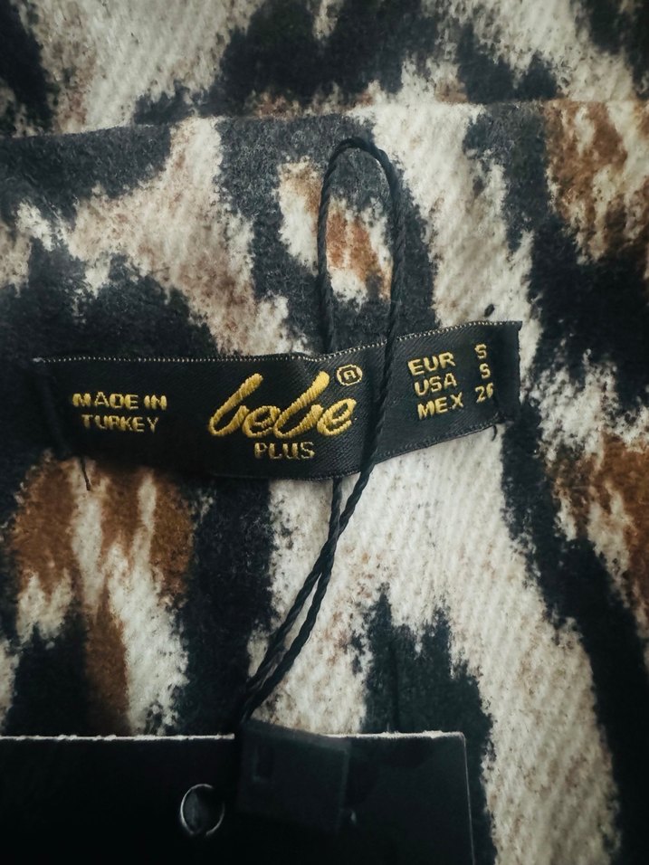 Leopar Desenli Kahverengi Kadın Uzun Kaban - Görsel 4