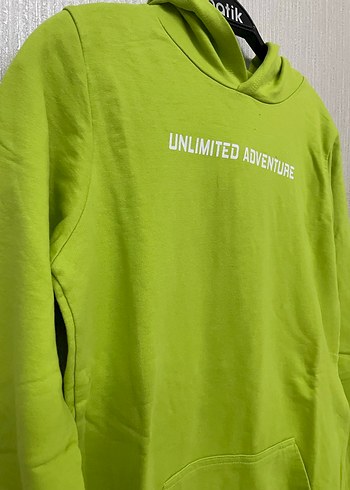 Kapüşonlu Yeşil  Sweatshirt - Görsel 2