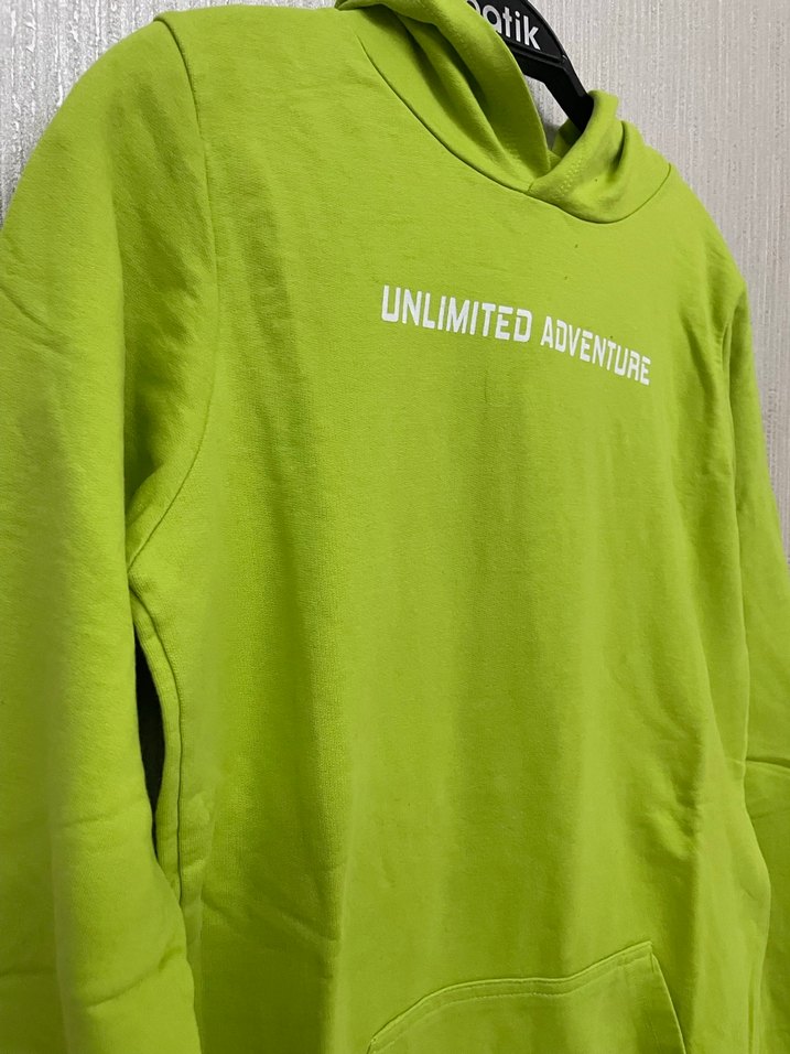 Kapüşonlu Yeşil  Sweatshirt - Görsel 2