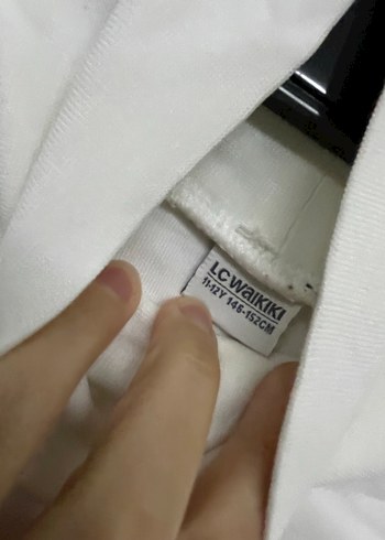 Beyaz Erkek Boğazlı Basic Sweatshirt - Görsel 4