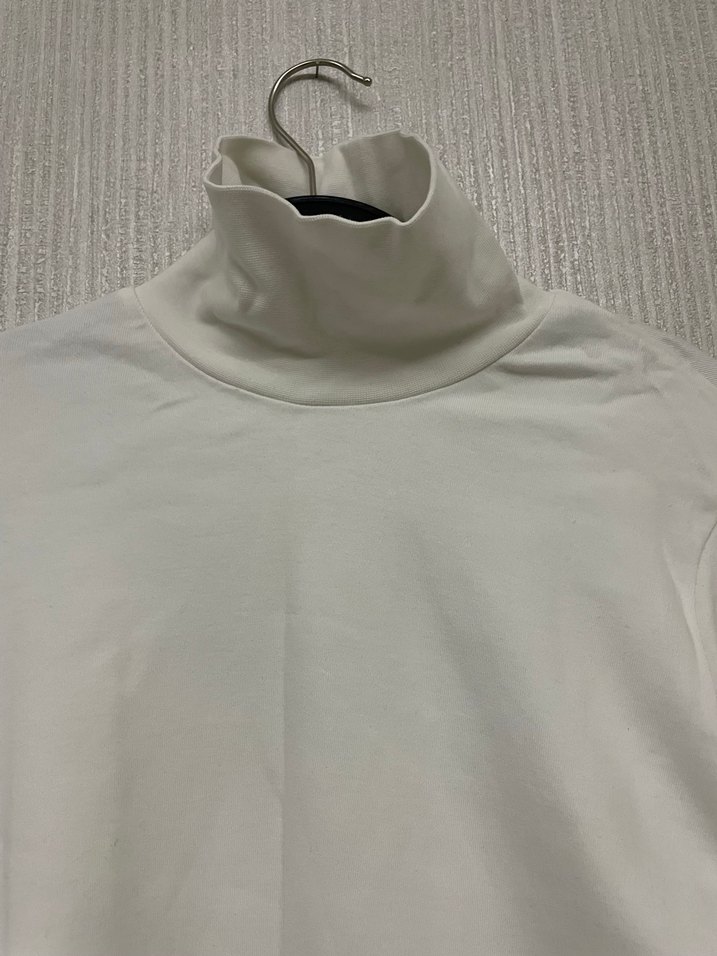 Beyaz Erkek Boğazlı Basic Sweatshirt - Görsel 2