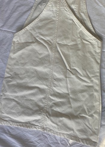 Kadın Beyaz Midi Askılı Tulum - Görsel 2