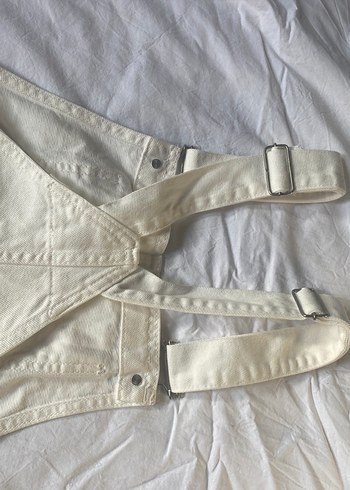 Kadın Beyaz Midi Askılı Tulum - Görsel 3