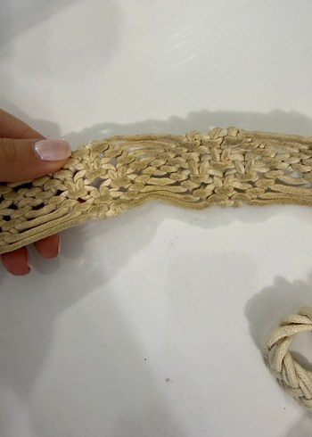 Bej Nakışlı Deri Bohem Kadın Çantası - Görsel 6