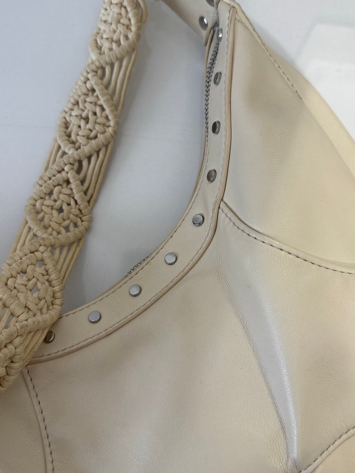 Bej Nakışlı Deri Bohem Kadın Çantası - Görsel 2