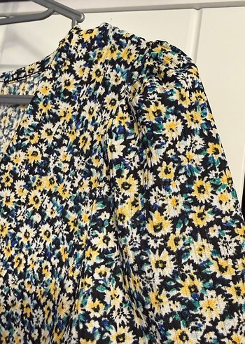 Sarı Çiçek Desenli Bohem Midi Elbise - Görsel 4