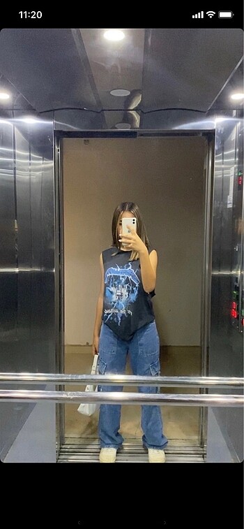 Metalica Sıfır Kol Tişört Oversize