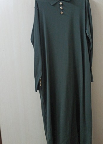 Uzun Kollu Gri Salaş Kadın Elbise - Görsel 3