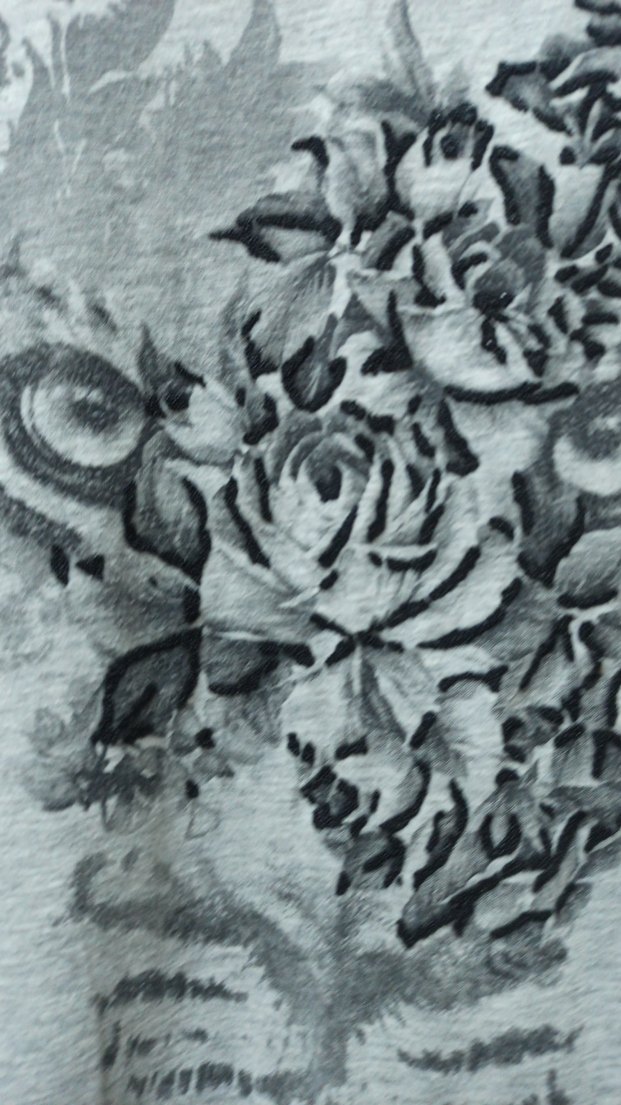 Gri Uzun Kollu Baskılı Kadın Tişört - Görsel 2