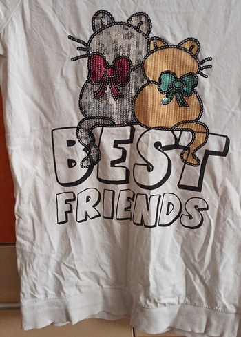 Beyaz Baskılı Kız Tişörtü - Görsel 2