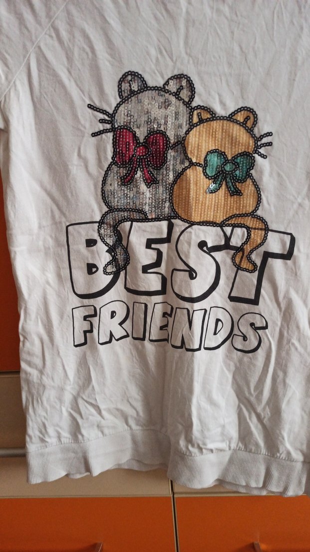 Beyaz Baskılı Kız Tişörtü - Görsel 2