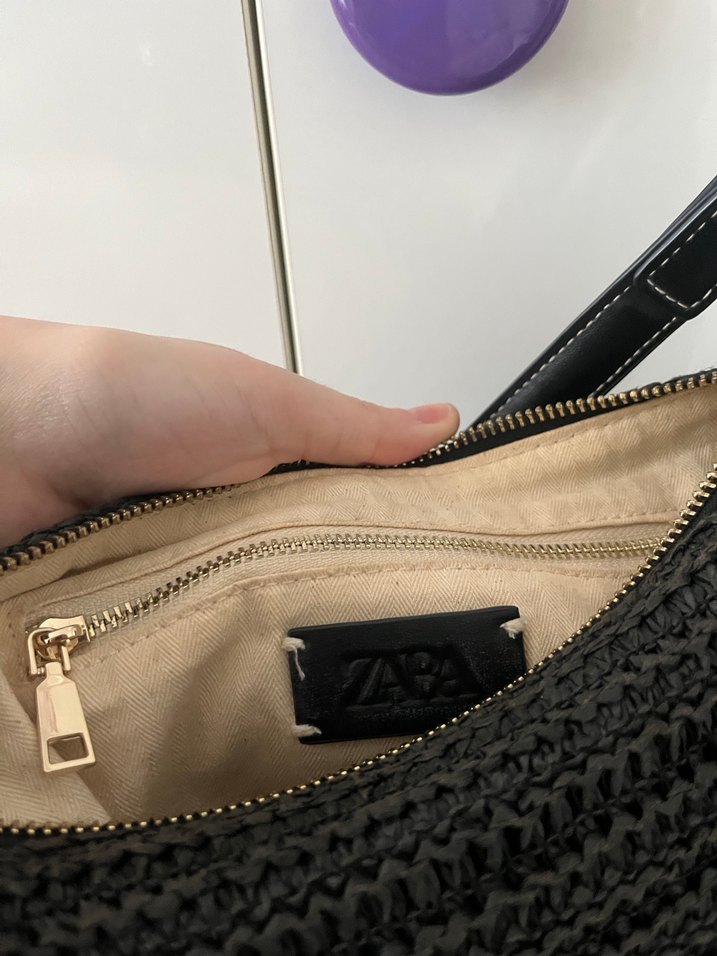 Zara Siyah Örgü Çanta - Görsel 2