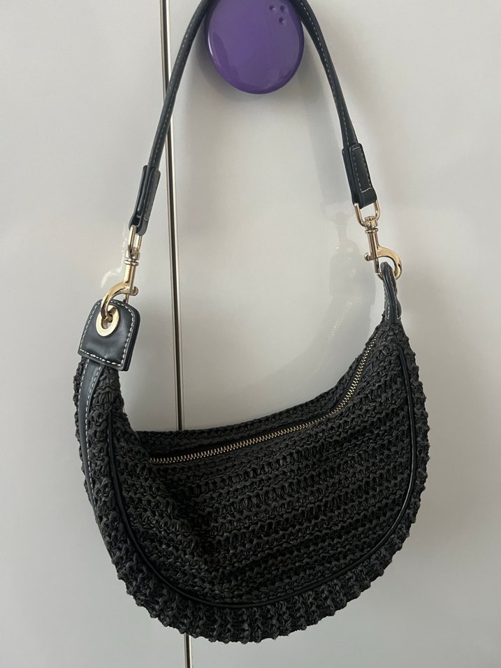 Zara Siyah Örgü Çanta - Görsel 3