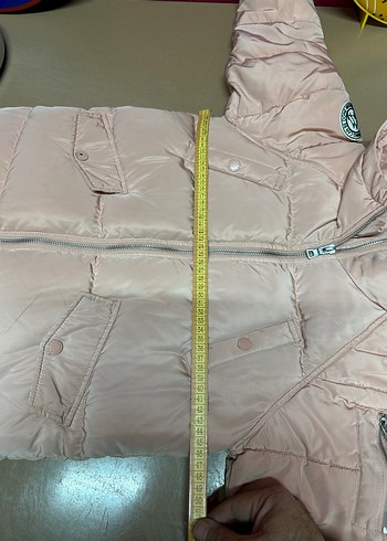 Kız Çocuk Pudra Kapüşonlu Fermuarlı Mont - Görsel 4