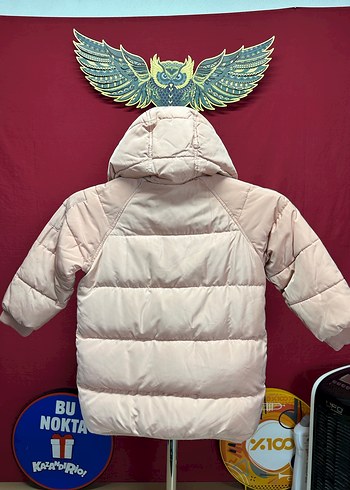 Kız Çocuk Pudra Kapüşonlu Fermuarlı Mont - Görsel 3