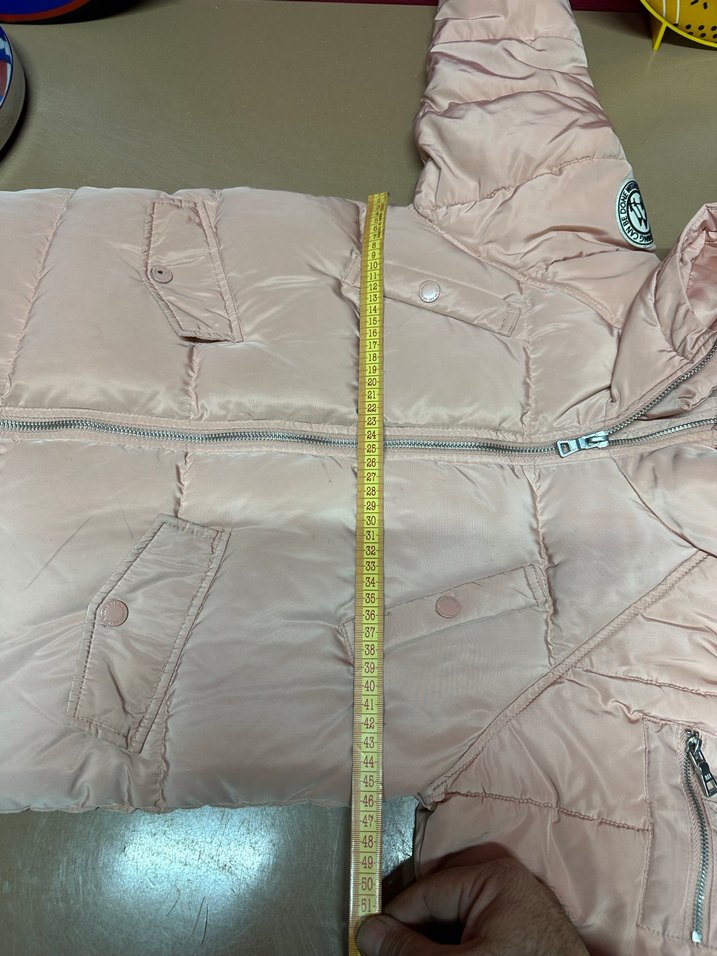 Kız Çocuk Pudra Kapüşonlu Fermuarlı Mont - Görsel 4