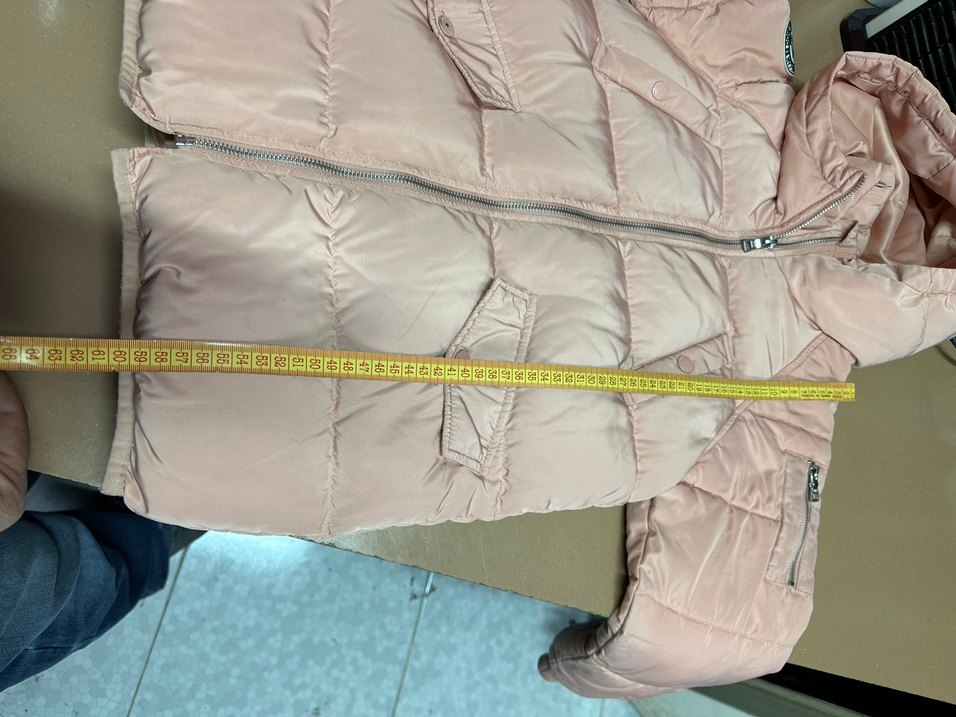 Kız Çocuk Pudra Kapüşonlu Fermuarlı Mont - Görsel 5